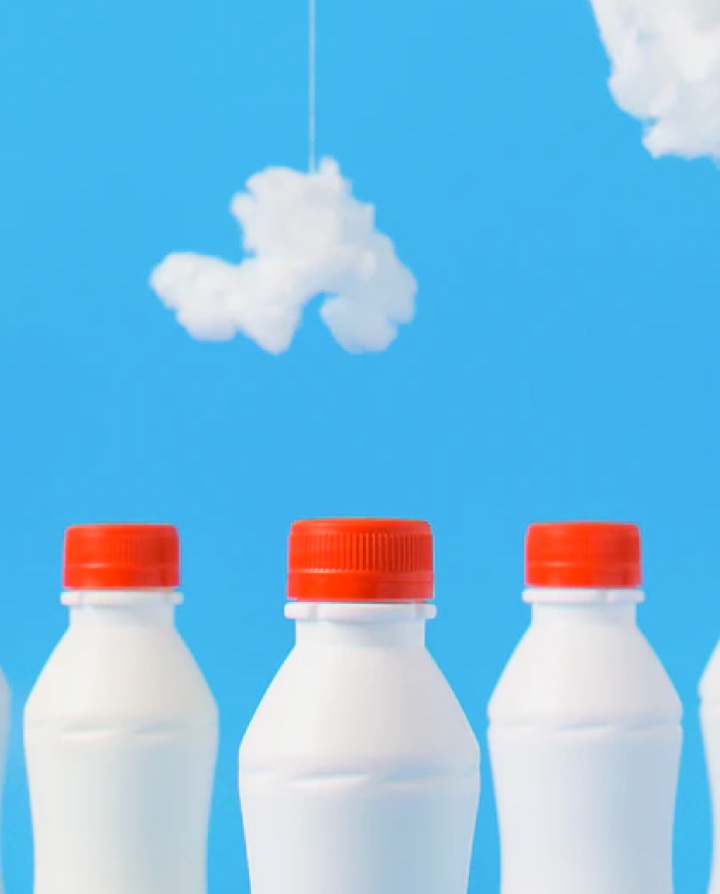 Milk plastic bottles